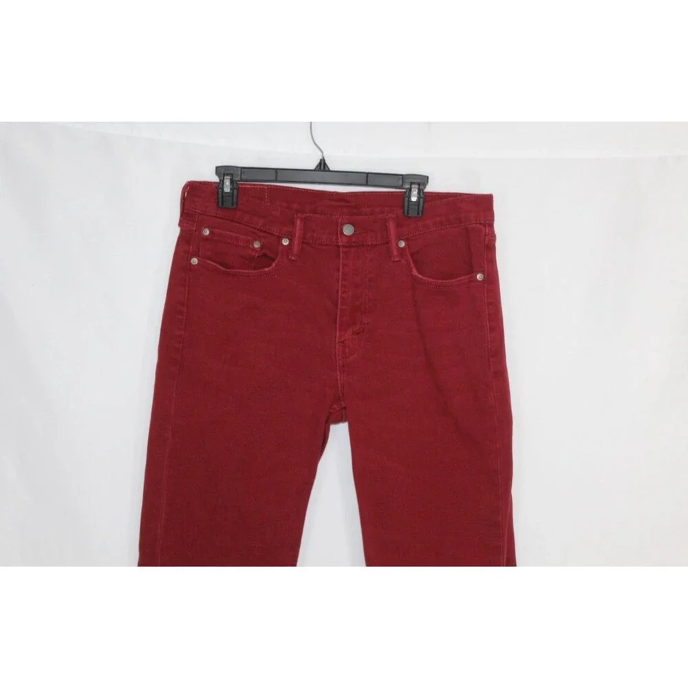 Levi's mens jeans size 33x34 514 straight leg cotton blend red mid rise 5 pocket